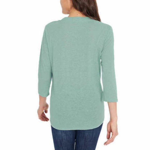 Orvis Tops Orvis Ladies 34 Sleeve Vneck Linen Blend Top Poshmark